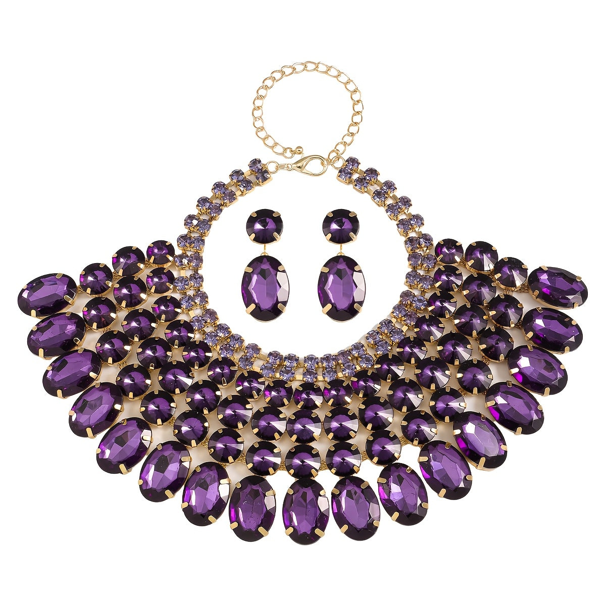 European And American Geometric Shapes, Unique Personalities, Light Luxury, High-End Rhinestone Earrings And Necklaces for Women, Essential Jewelry for Attending High-End Banquets, Weddings, And Parties, And The Most Precious Gift for Family And Frie