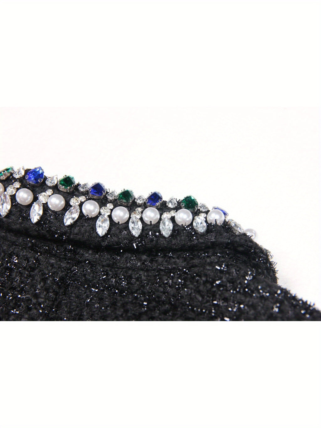 Black high-end heavy industry beaded jacket, teacher outfits for women, outfits for teachers, business casual outfits for women