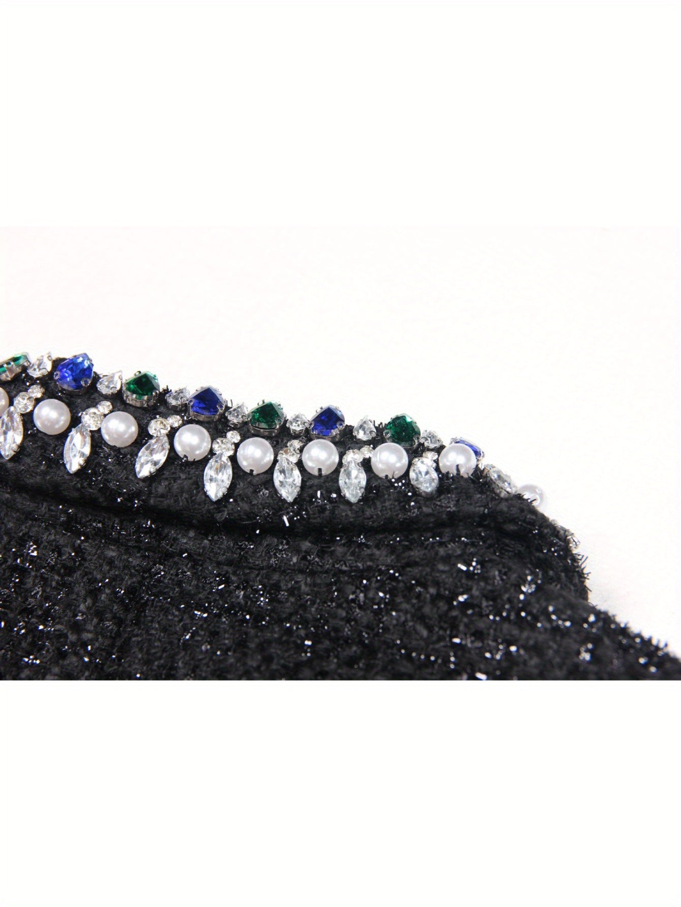 Black high-end heavy industry beaded jacket, teacher outfits for women, outfits for teachers, business casual outfits for women
