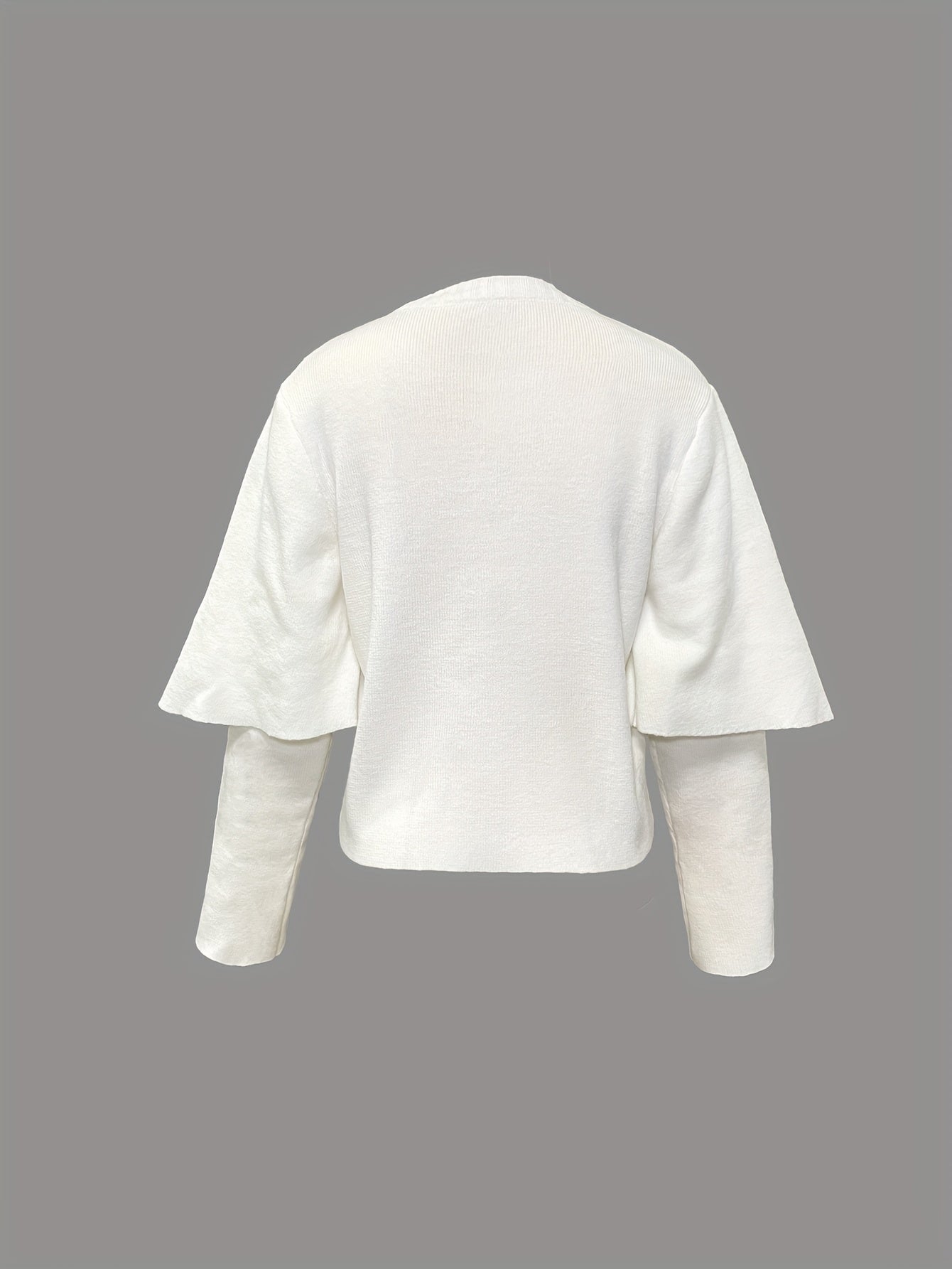 Chic White Cardigan for Women - Elegant Short Sleeve, Button-Up Crop Top with Ribbed Detailing, Perfect for Fall\u002FWinter, Versatile Layering Piece, Stylish Outerwear | Chic Cardigan | Construction, Sweater Cardigan