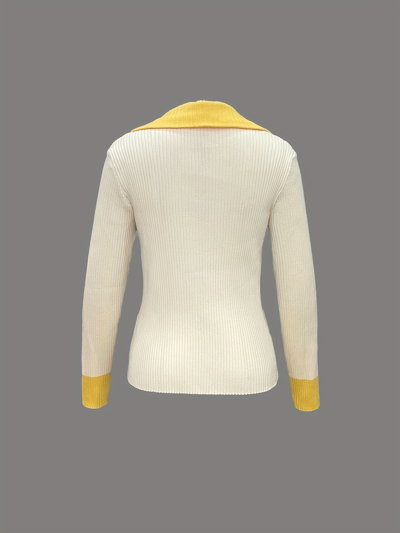 Women'S Yellow Dopamine Cardigan - Casual Chic Open Front Sweater with Button Details, Medium Stretch, Long Sleeves, Perfect for Spring\u002FFall Outfits, Spring Fall Wear | Chic Cardigan | Construction, Sweater Dress