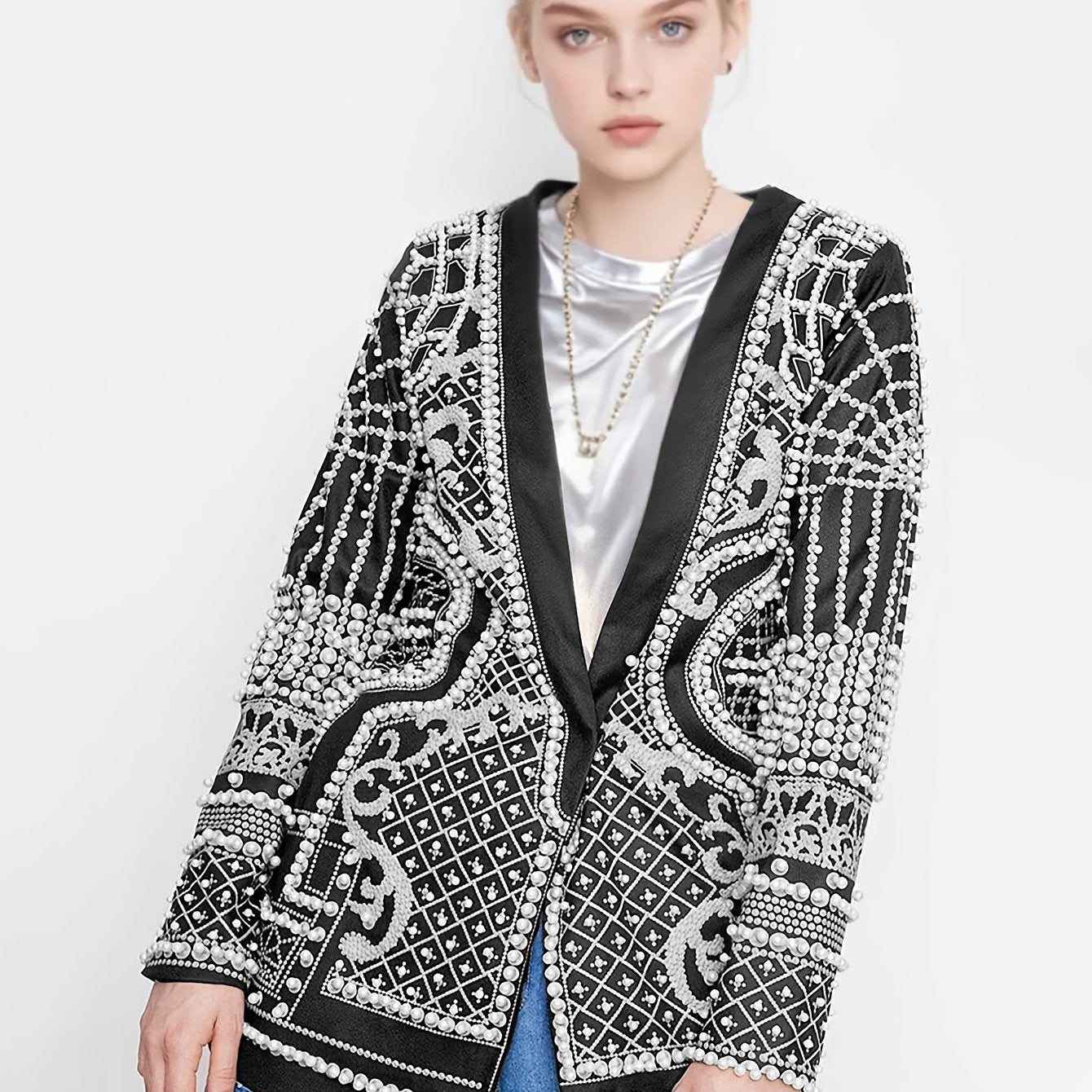 Women'S Heavy Industry Studded Blazer For Formal Occasions, Outfits For Teachers, Outfits For Woman.