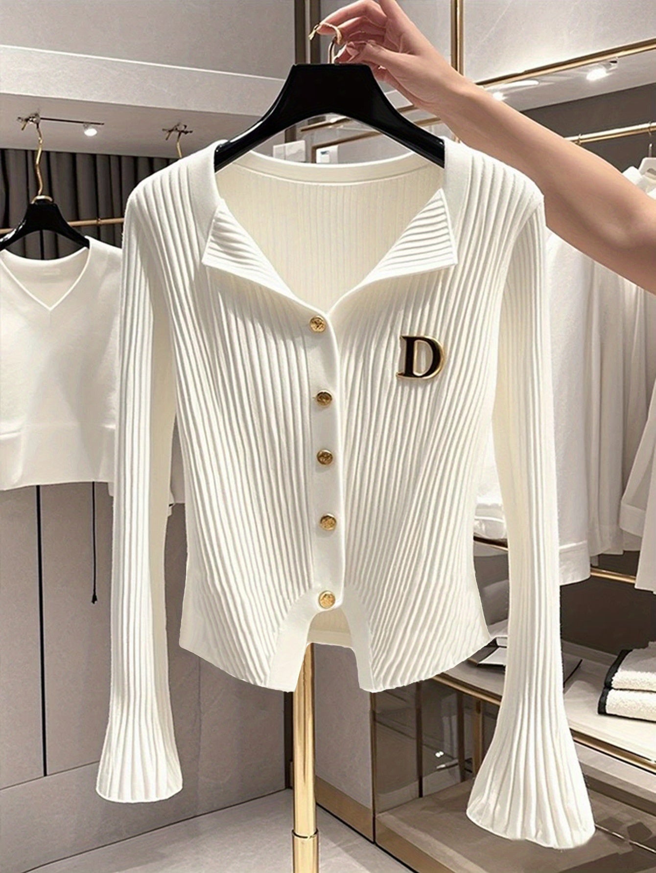 Women'S Slim-Fit Ribbed Cardigan with \